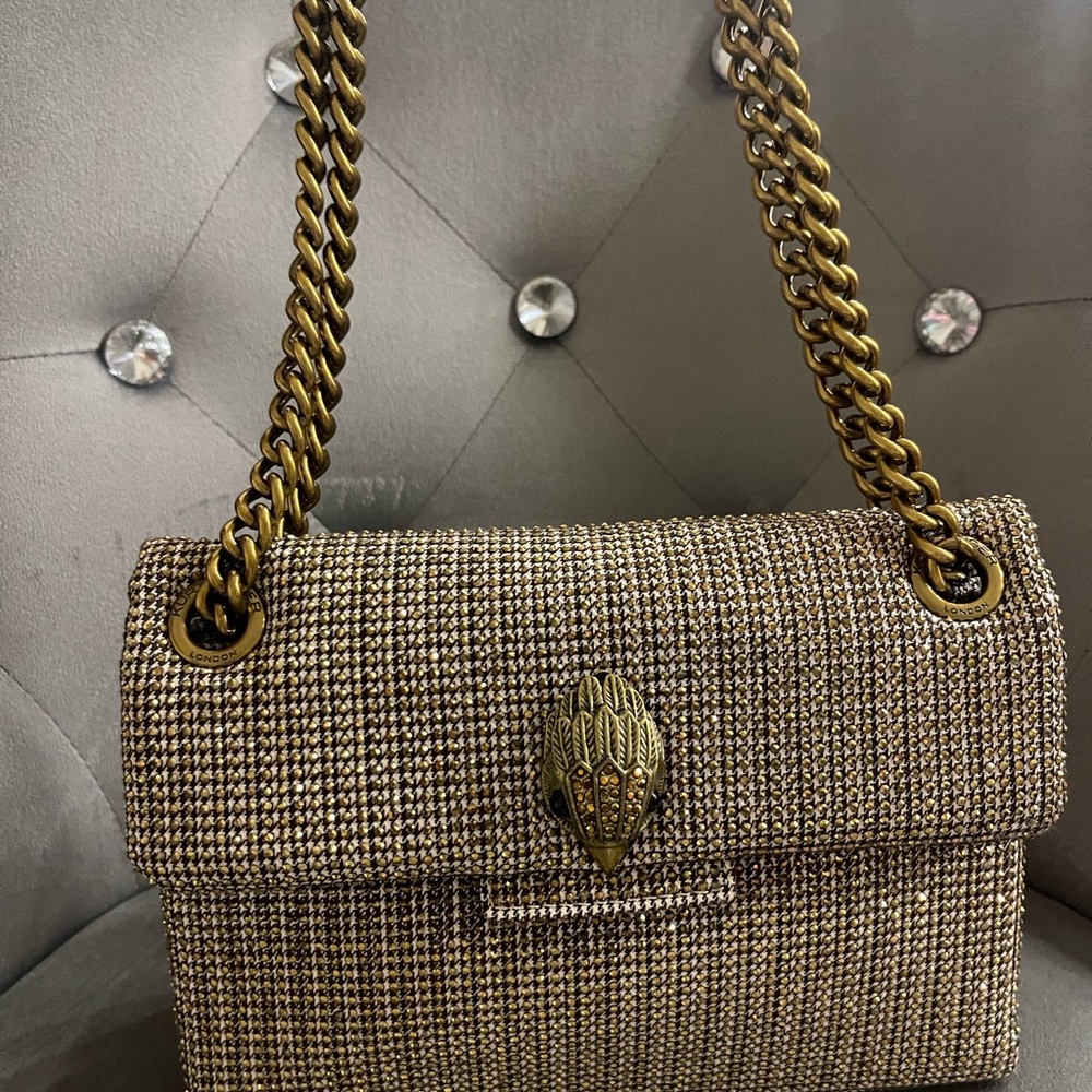 Kurt Geiger Gold Textured Shoulder Bag